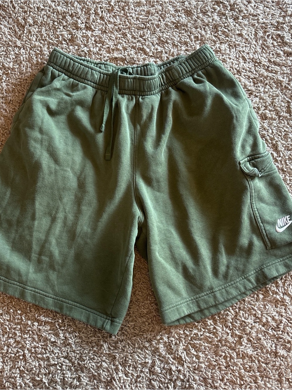 Nike Olive Green Cargo Fleece Shorts